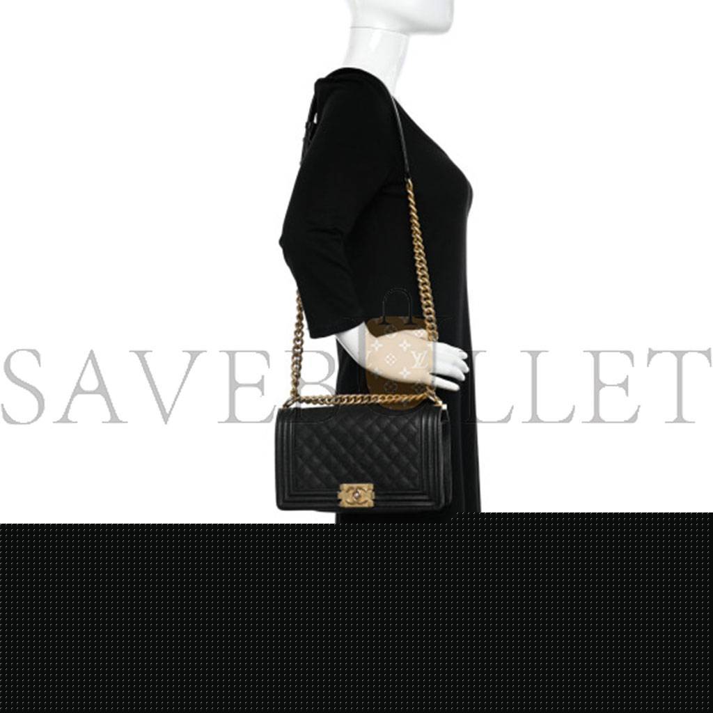 Ch*el master black caviar boy medium size a67086 (25*15*9cm)